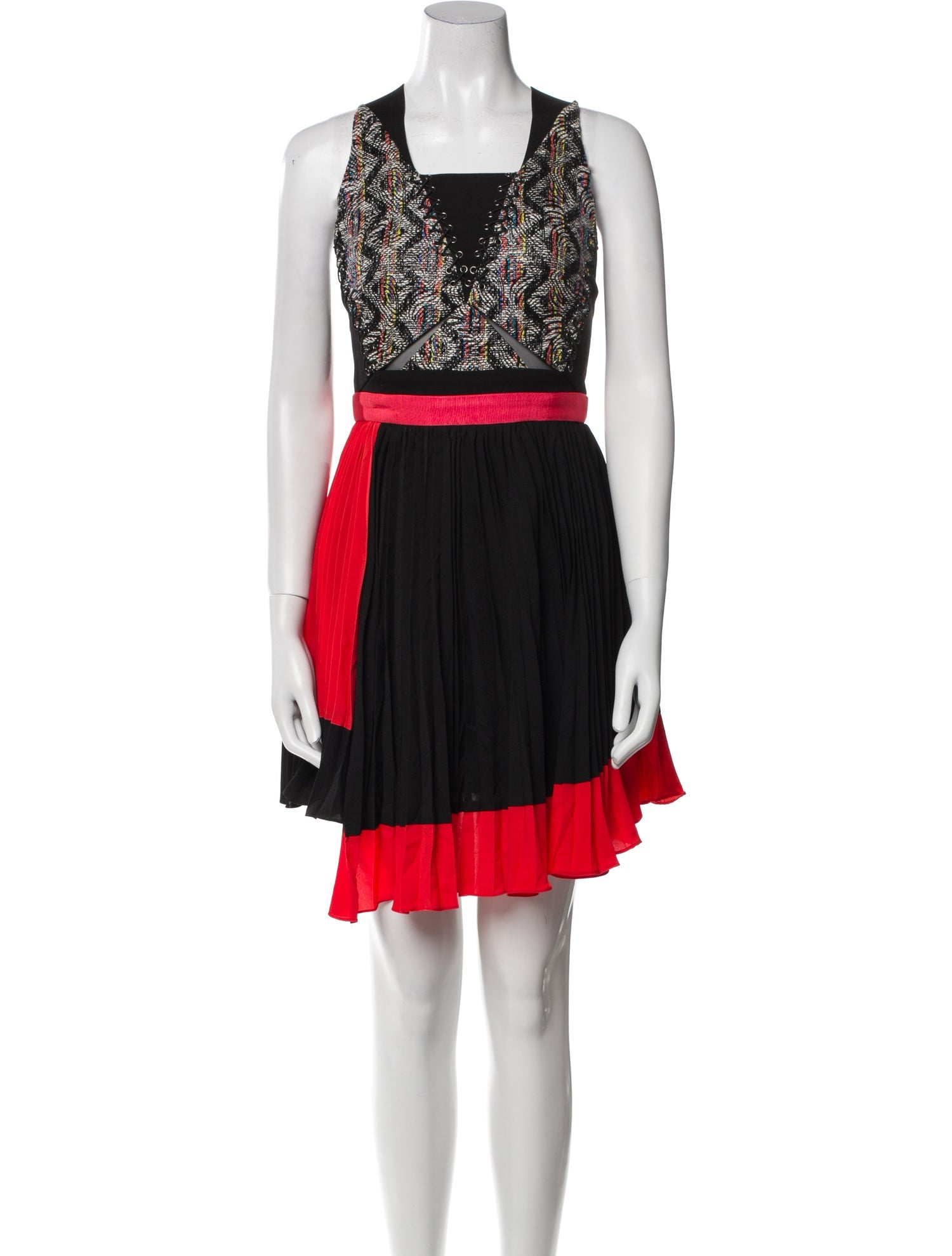 Three Floor Colorblock Pattern Mini Dress w/ Tags