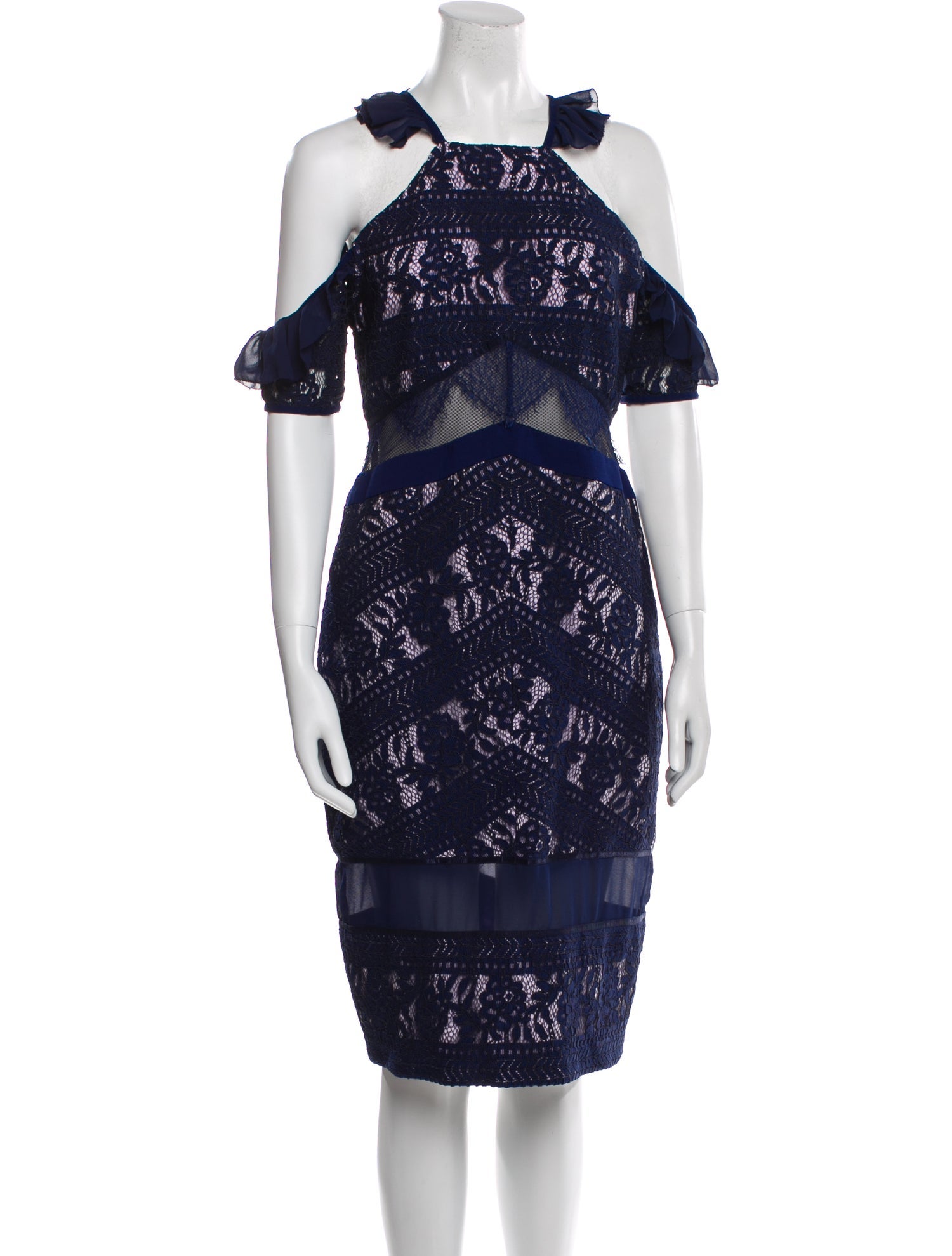 Three Floor Lace Pattern Mini Dress w/ Tags