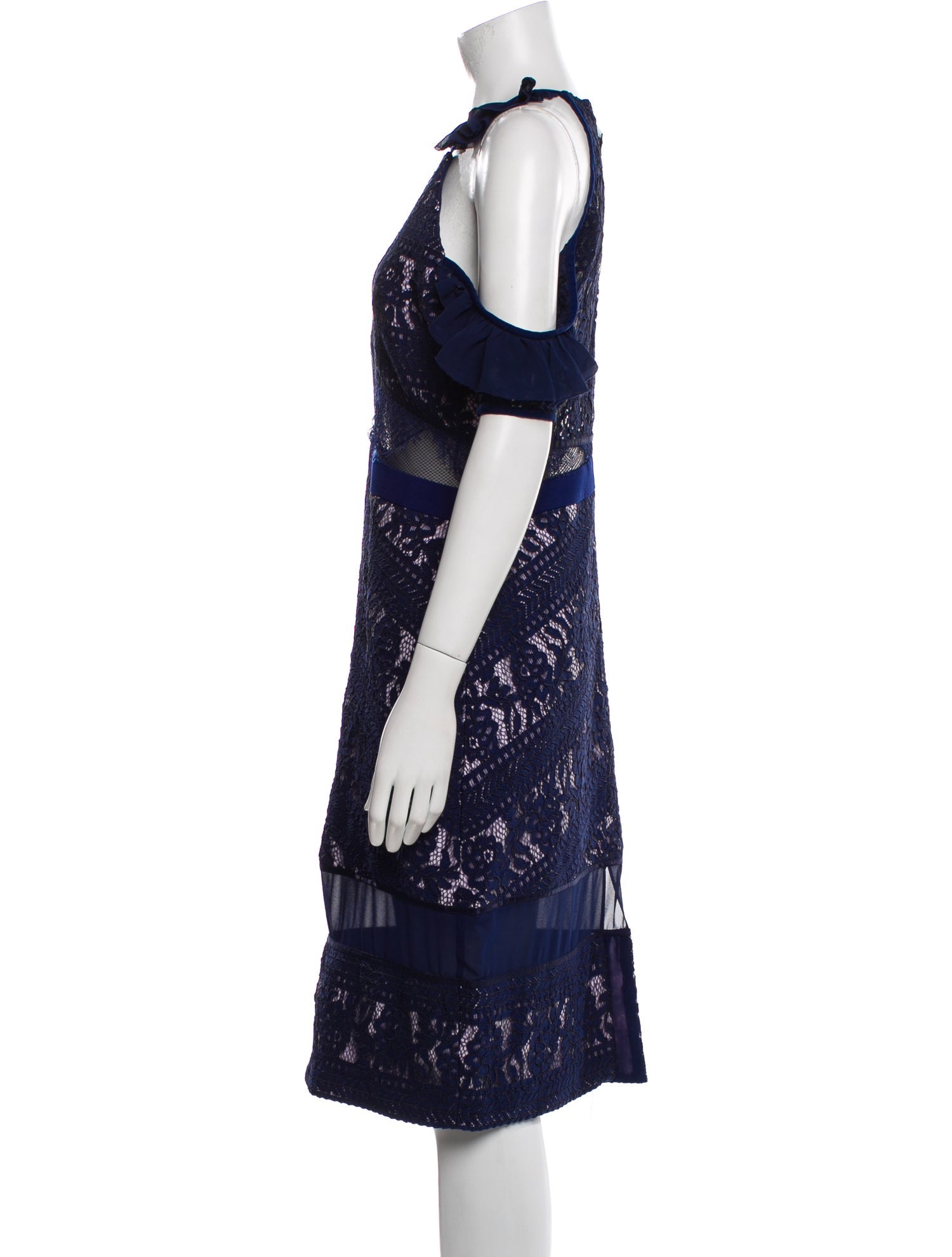 Three Floor Lace Pattern Mini Dress w/ Tags