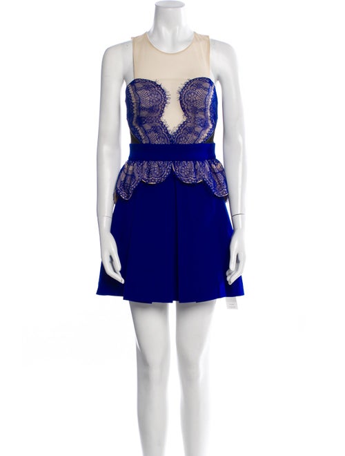 Three Floor Lace Pattern Mini Dress