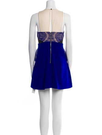 Three Floor Lace Pattern Mini Dress