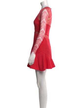 Three Floor Lace Pattern Mini Dress