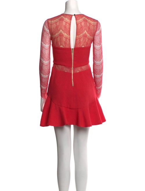 Three Floor Lace Pattern Mini Dress