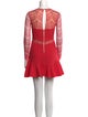 Three Floor Lace Pattern Mini Dress
