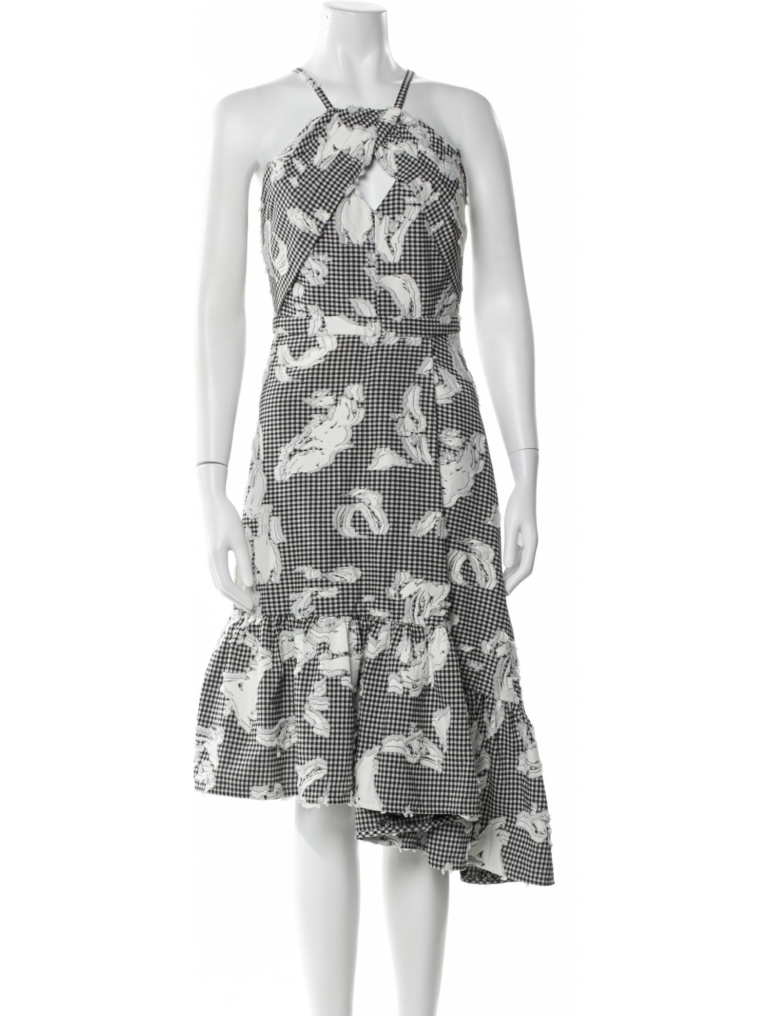 Three Floor Plaid Print Midi Length Dress w/ Tags