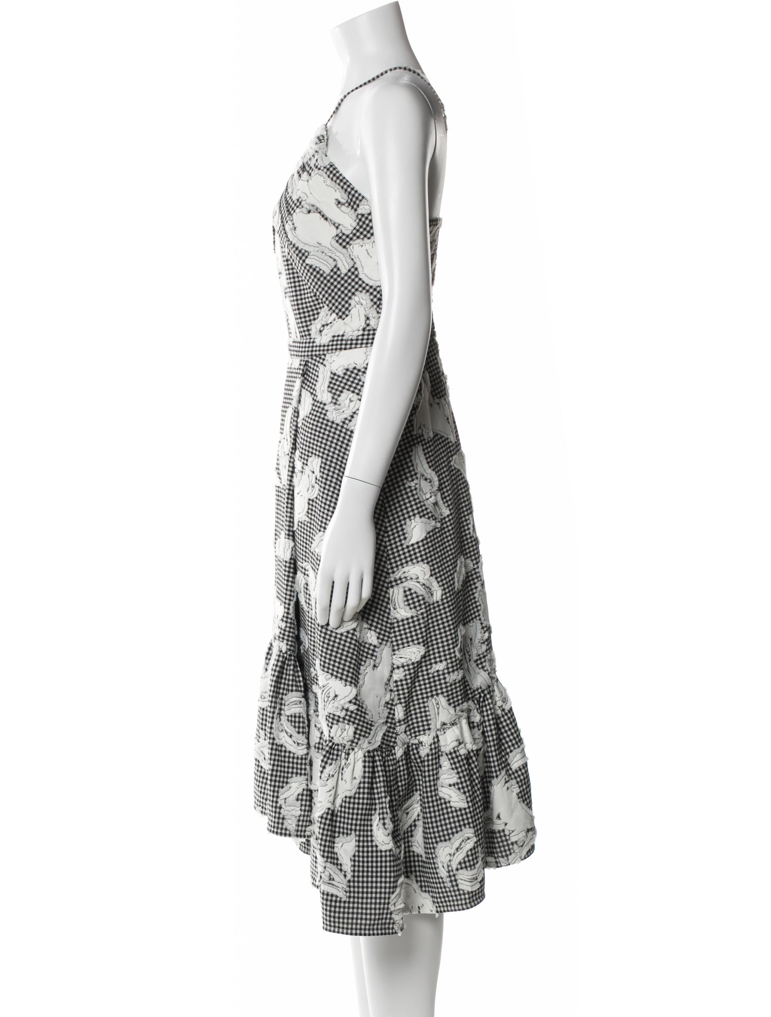 Three Floor Plaid Print Midi Length Dress w/ Tags