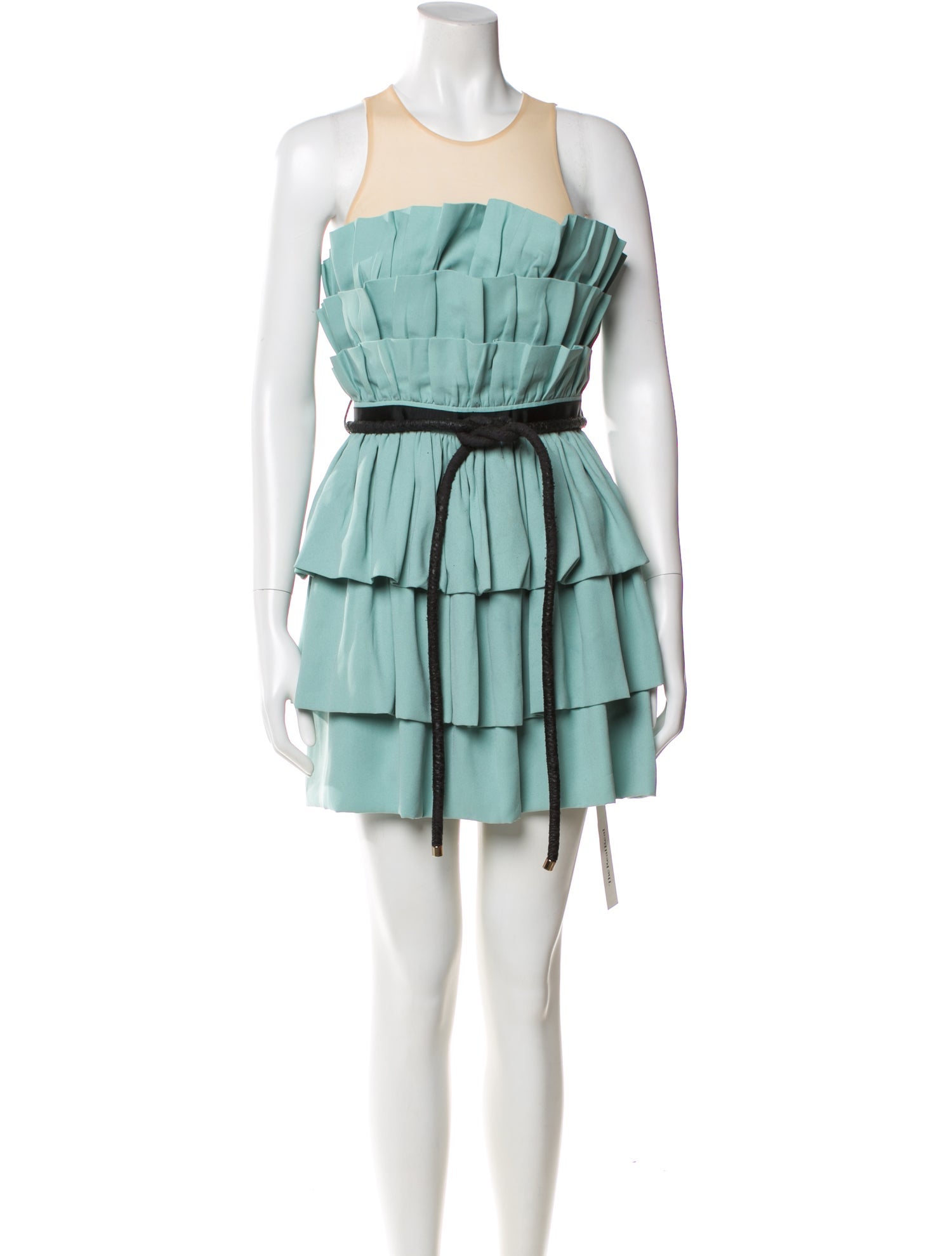 Three Floor Colorblock Pattern Mini Dress