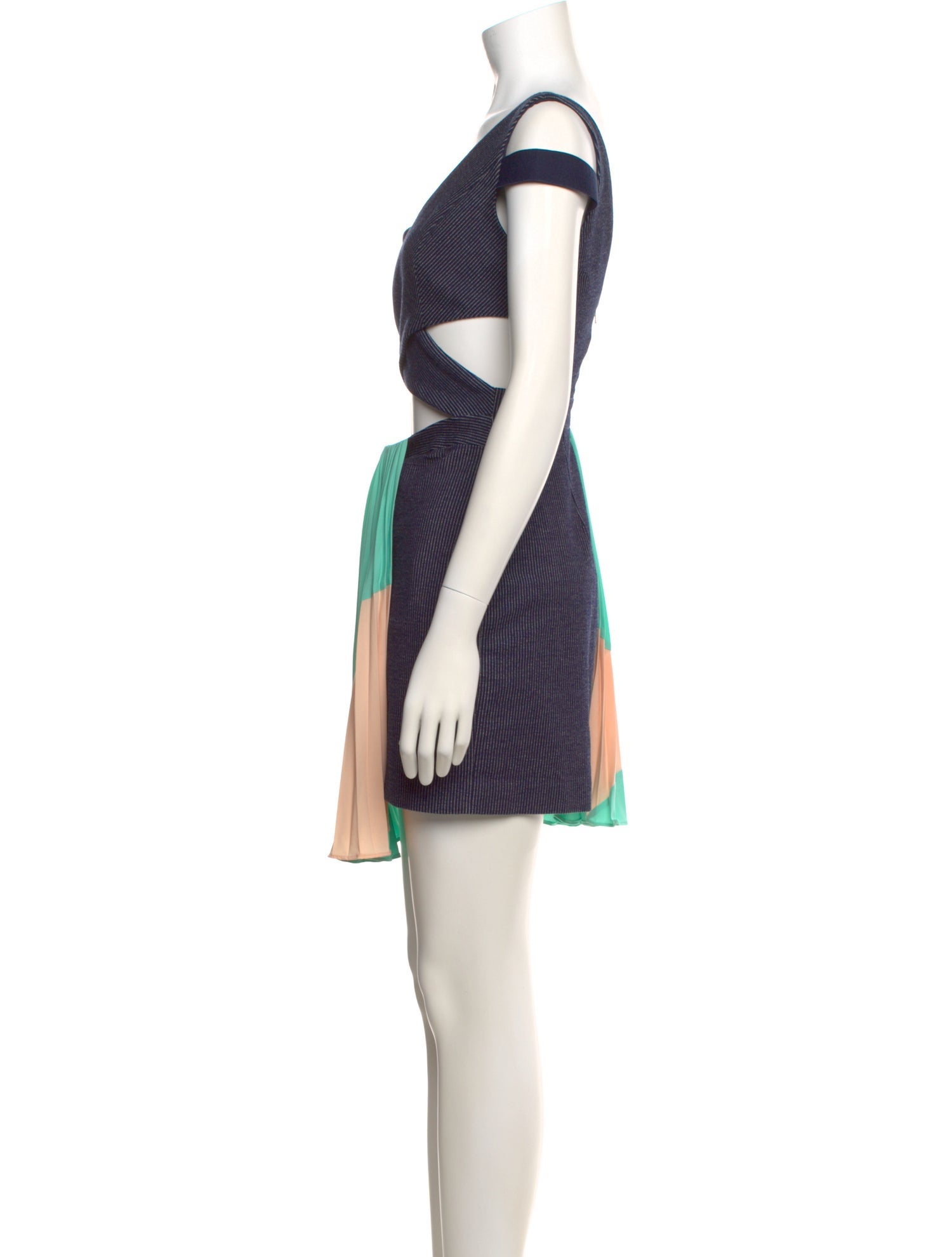 Three Floor Colorblock Pattern Knee-Length Dress w/ Tags