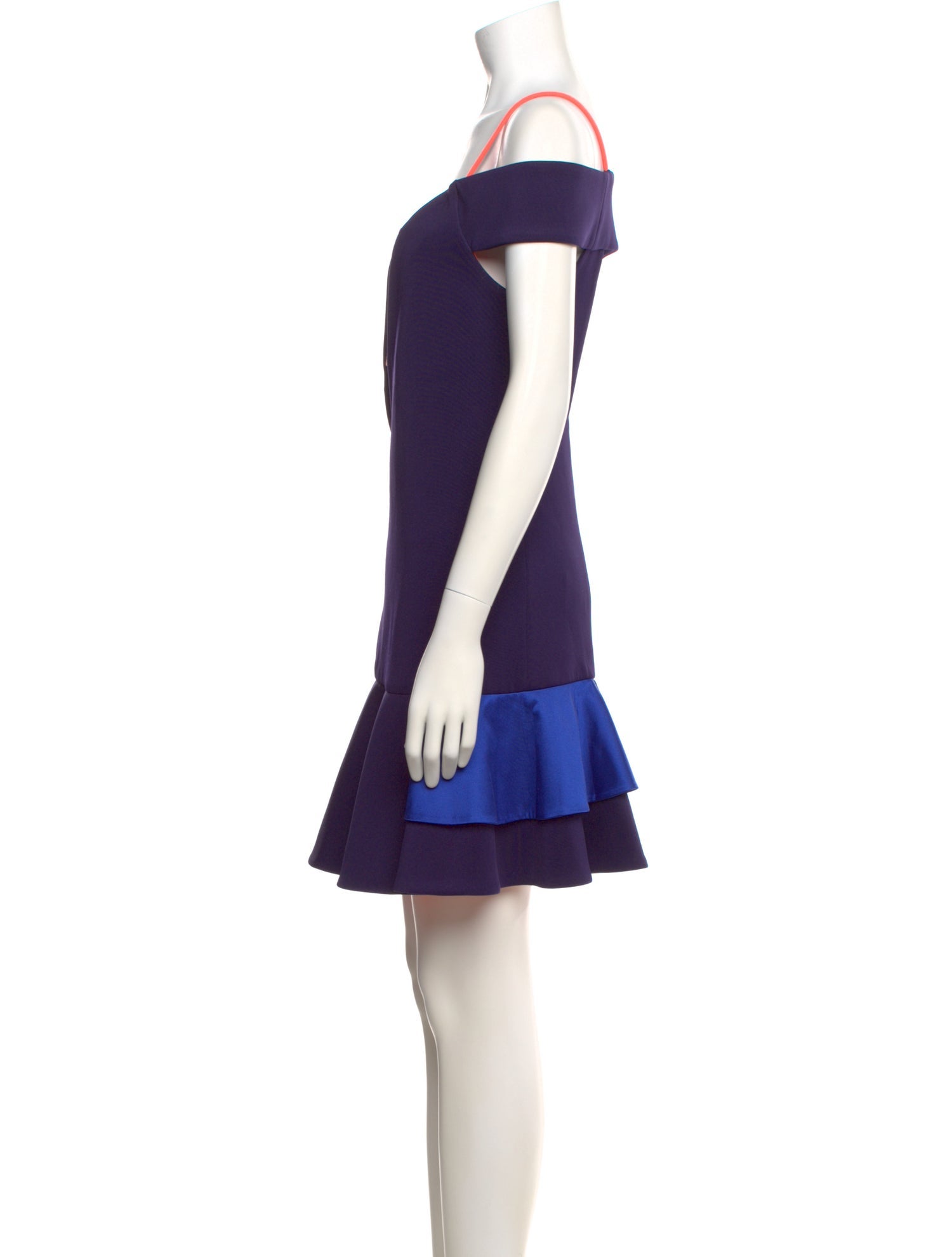 Three Floor Colorblock Pattern Mini Dress