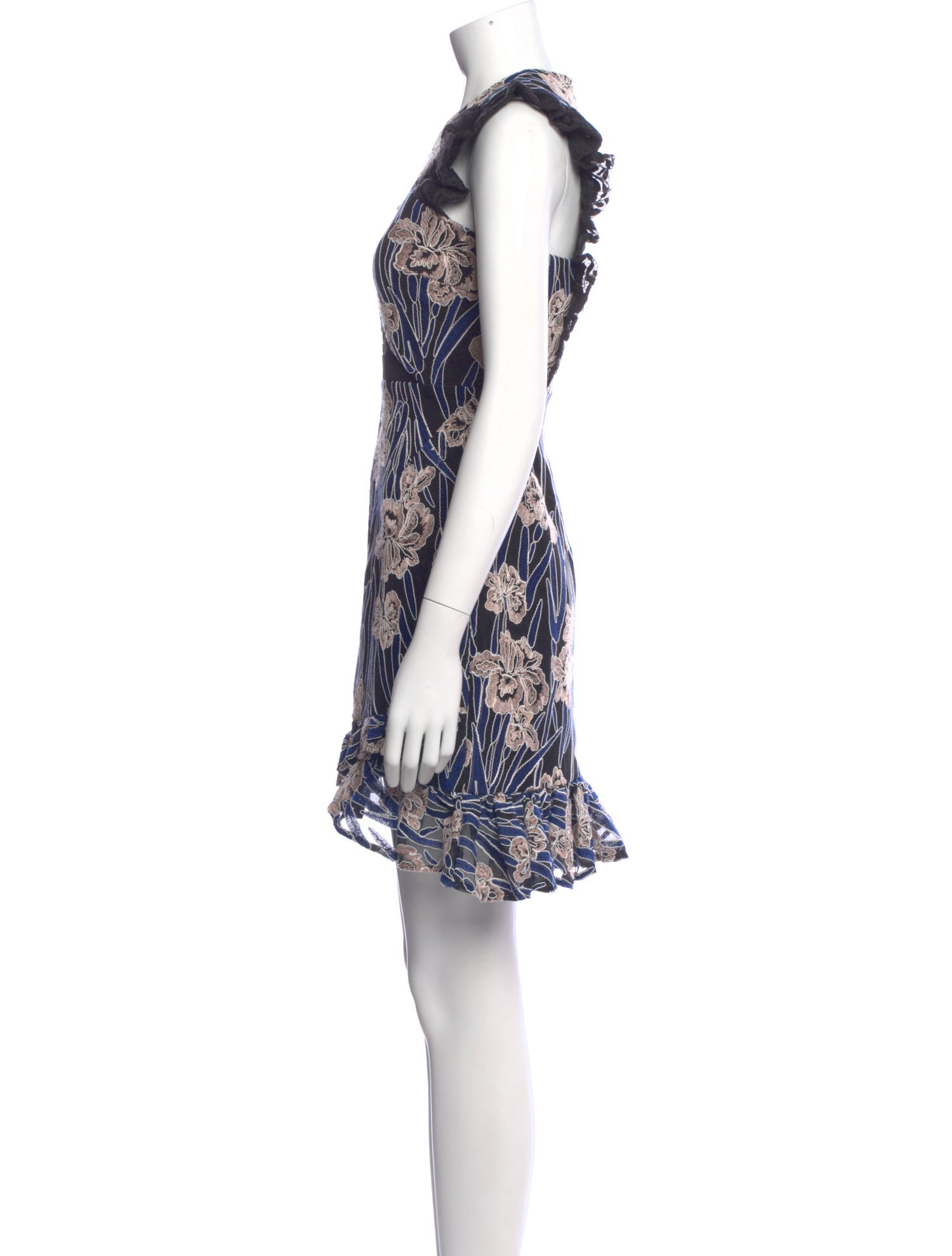 Three Floor Floral Print Mini Dress