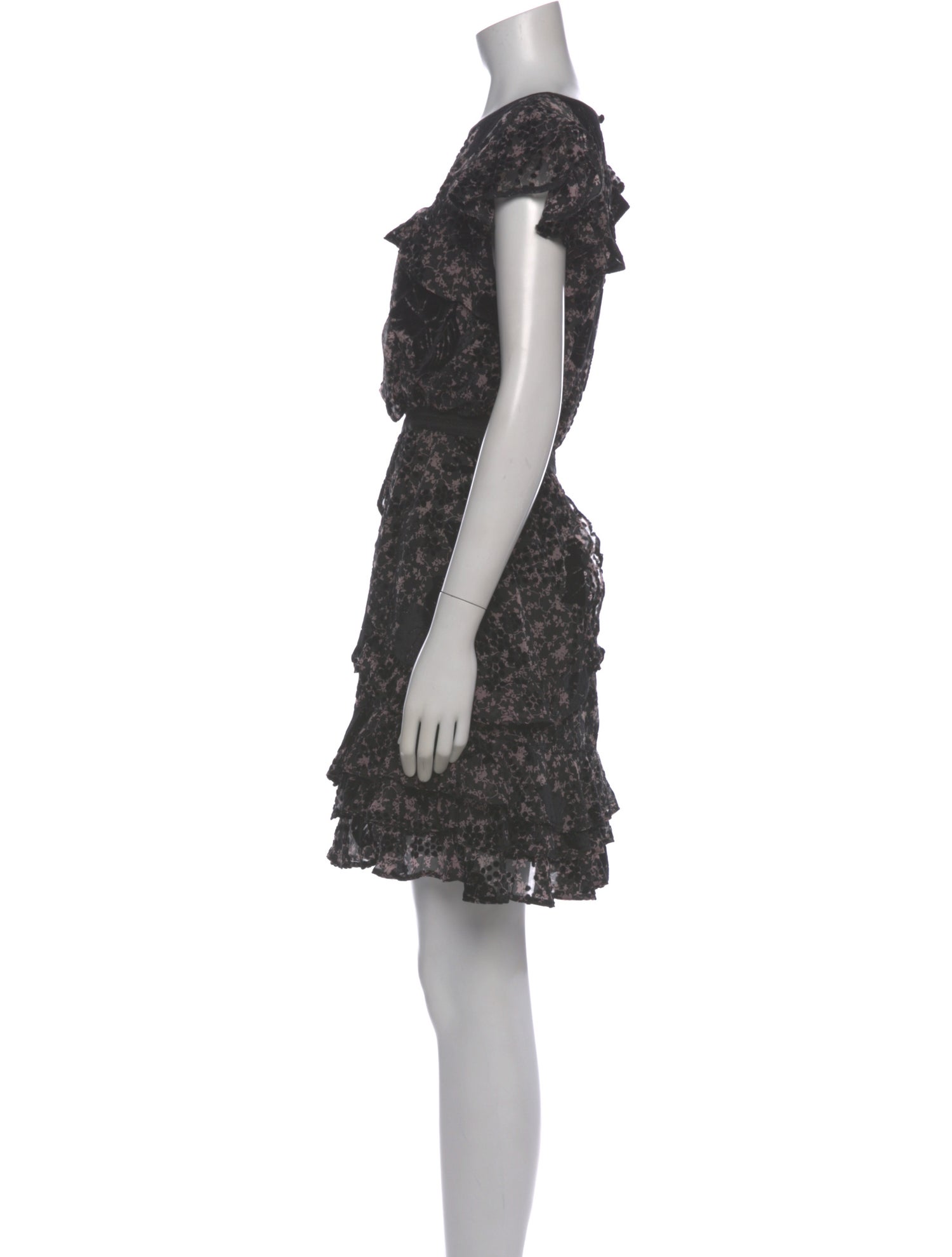 Three Floor Floral Print Mini Dress