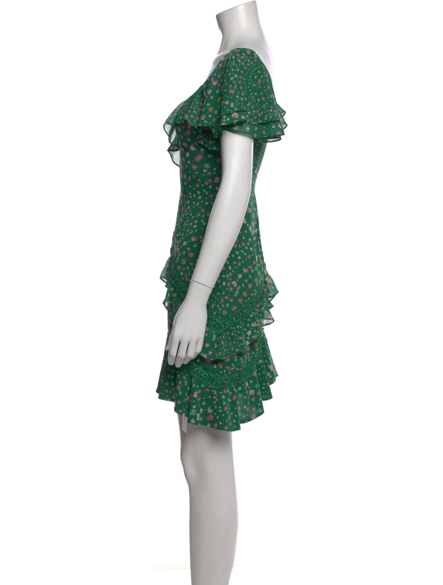 Three Floor Floral Print Mini Dress