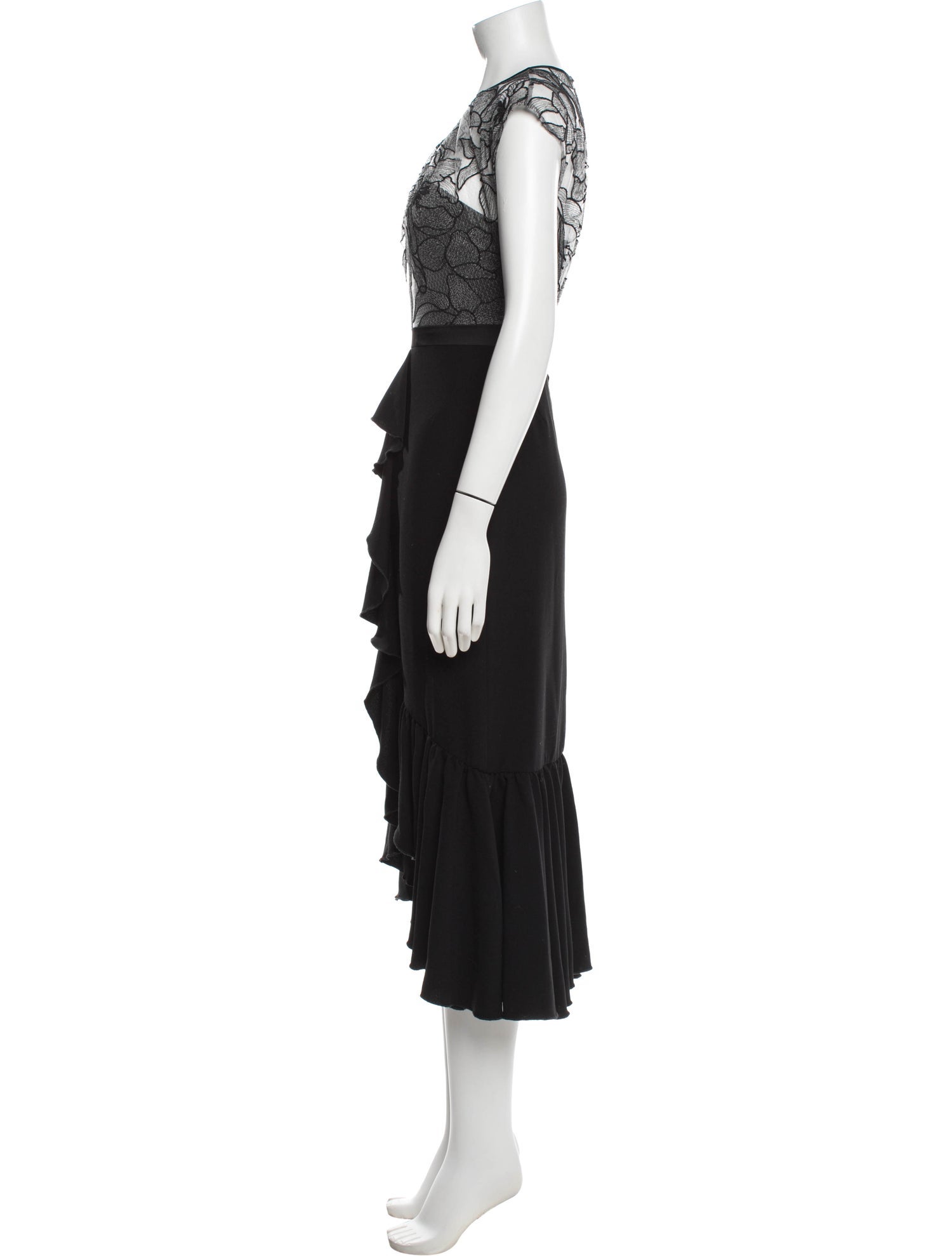 Three Floor Nylon Knee-Length Dress