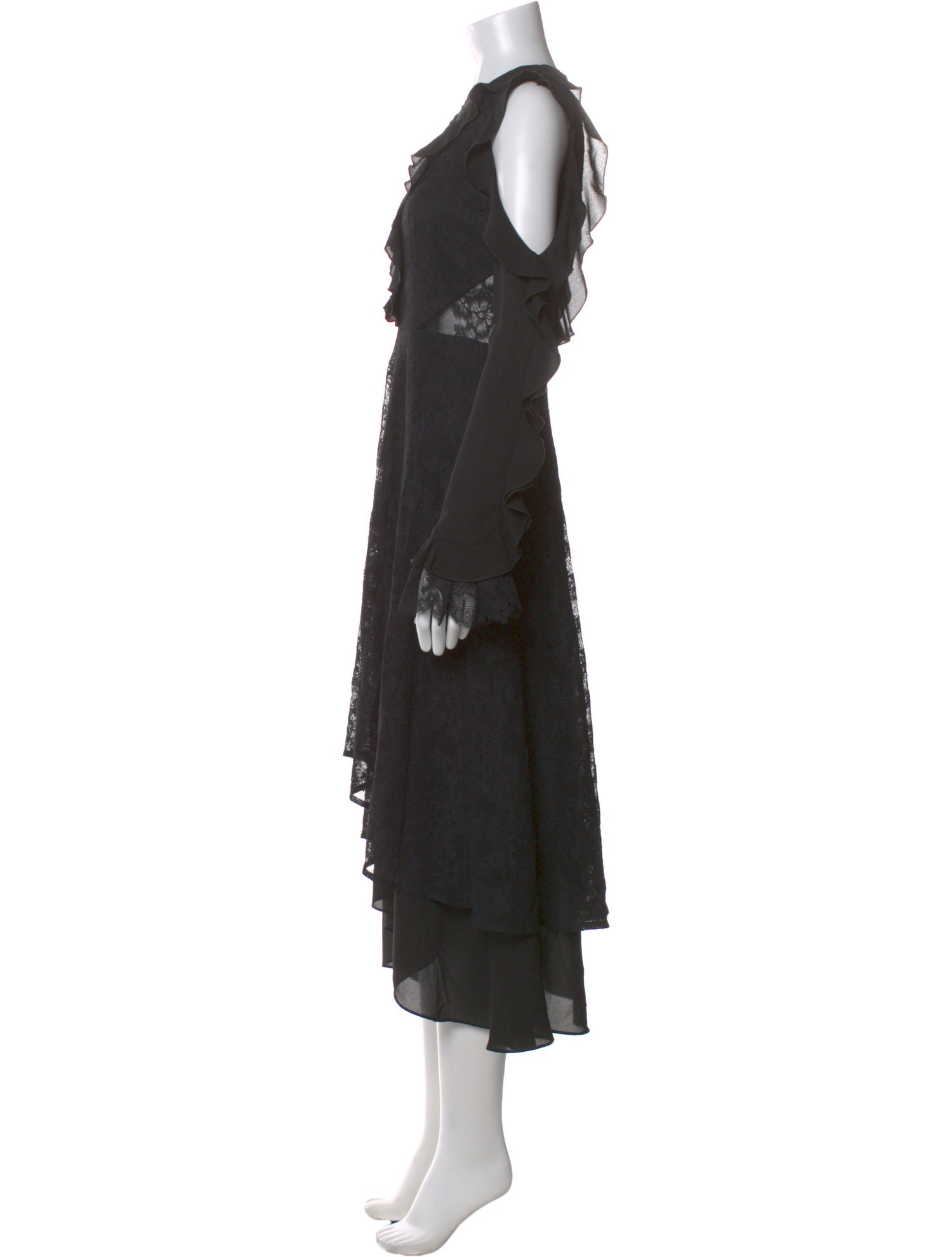 Three Floor Crew Neck Long Dress