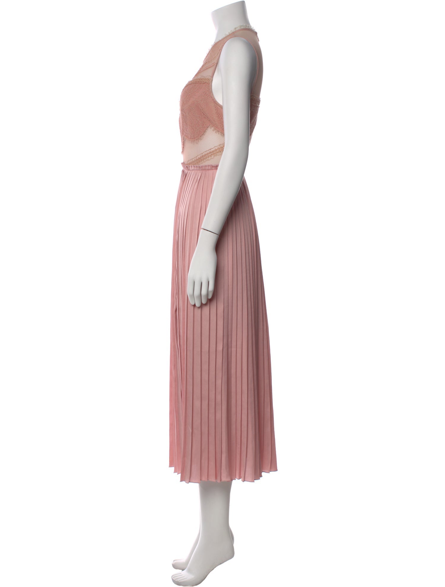 Three Floor Crew Neck Long Dress