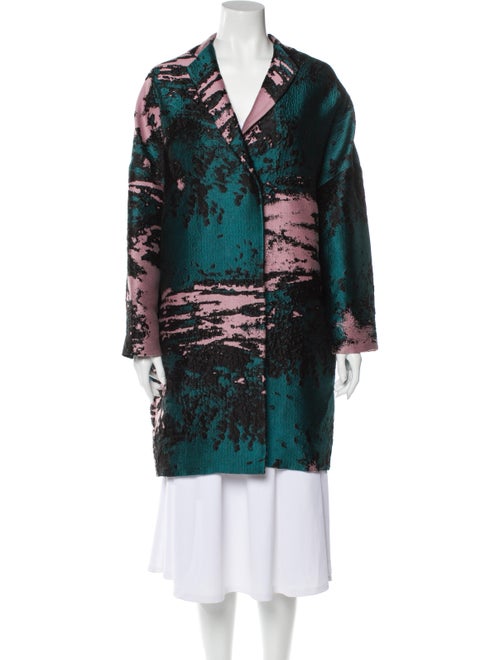 Msgm Printed Coat Green
