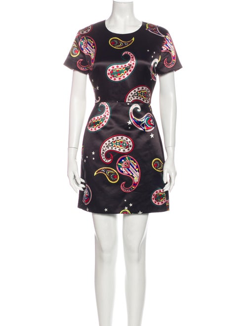 Msgm Paisley Print Mini Dress Black