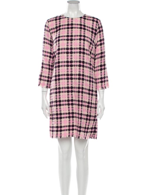 Msgm Plaid Print Mini Dress Pink