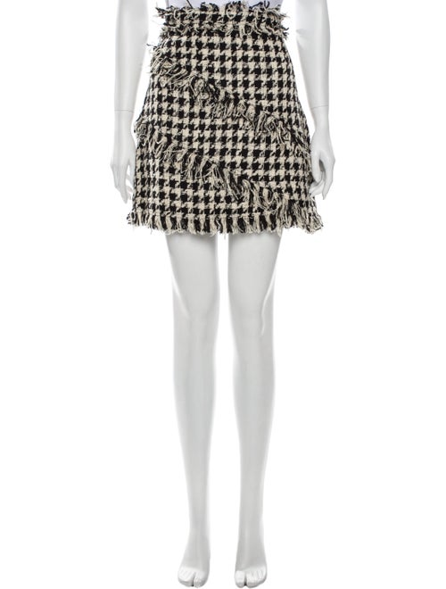 Msgm Houndstooth Print Mini Skirt Black