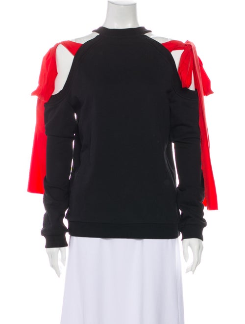Msgm Mock Neck Long Sleeve Sweatshirt Black