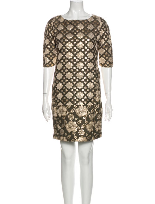 Msgm Printed Mini Dress Metallic