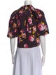 MSGM Floral Print Mock Neck Crop Top