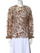 MSGM Animal Print Crew Neck Blouse