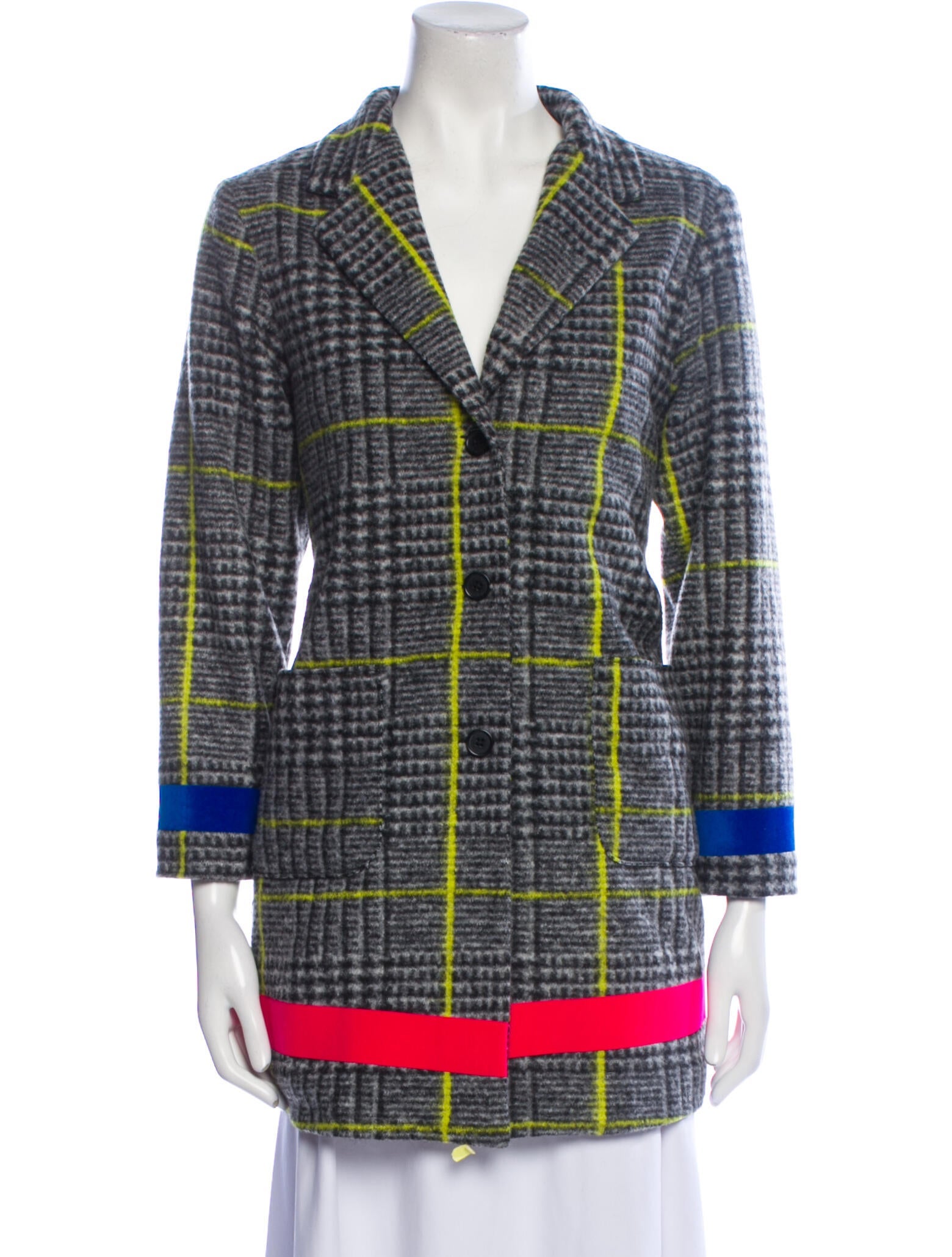 MSGM Girls' Plaid Print Coat