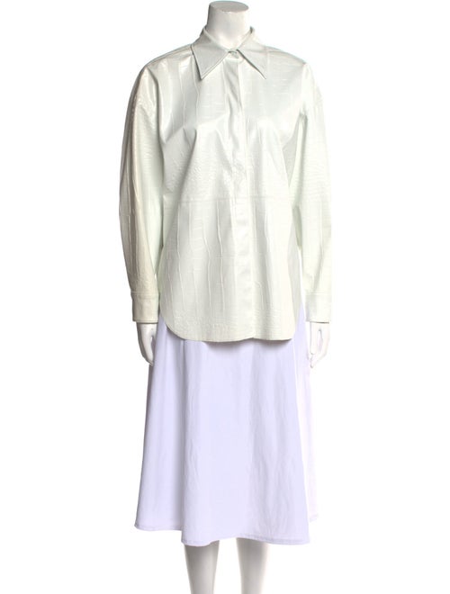 MSGM Animal Print Long Sleeve Button-Up Top