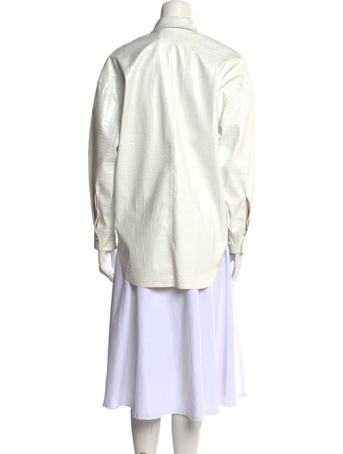 MSGM Animal Print Long Sleeve Button-Up Top