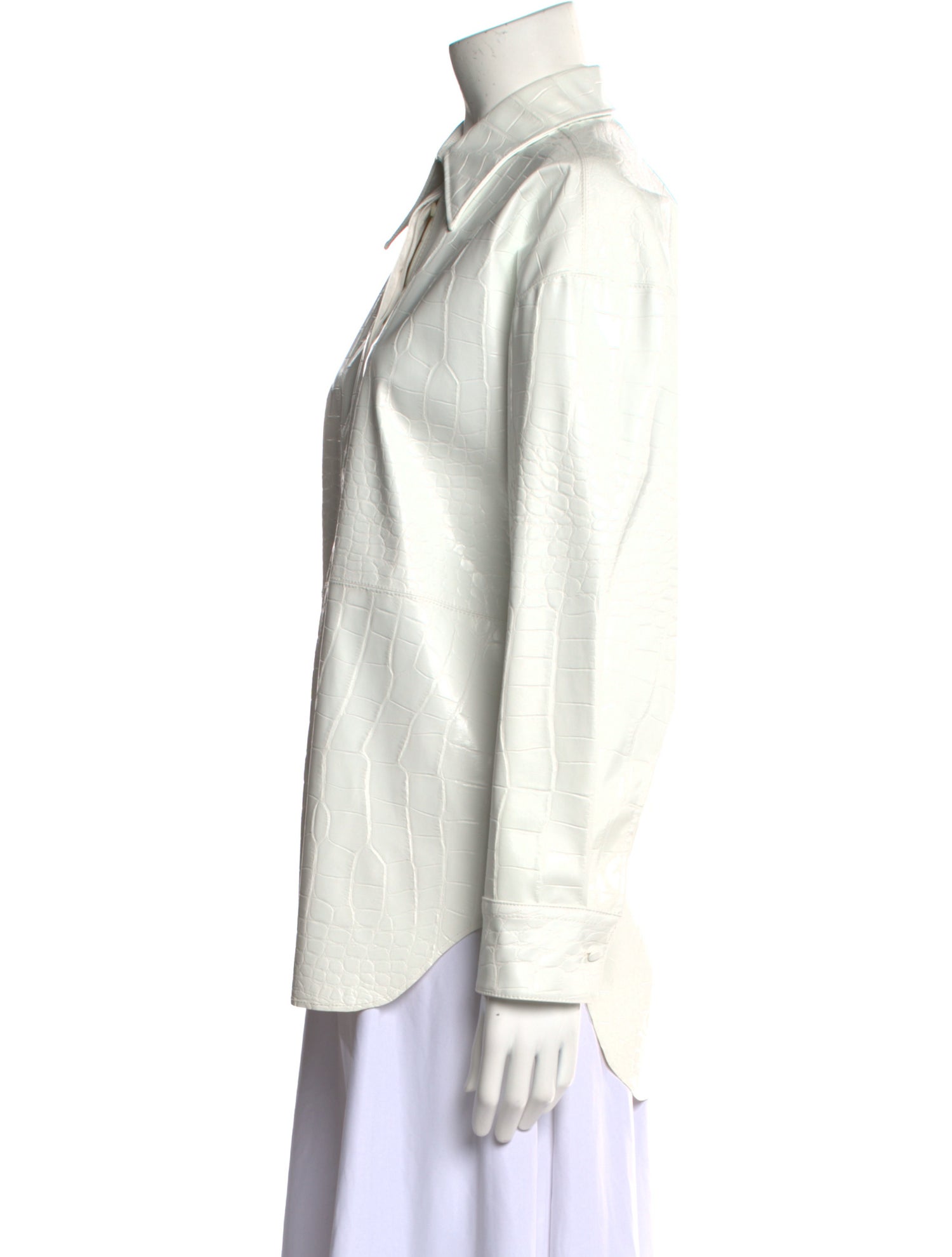 MSGM Long Sleeve Button-Up Top