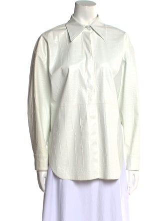 MSGM Long Sleeve Button-Up Top