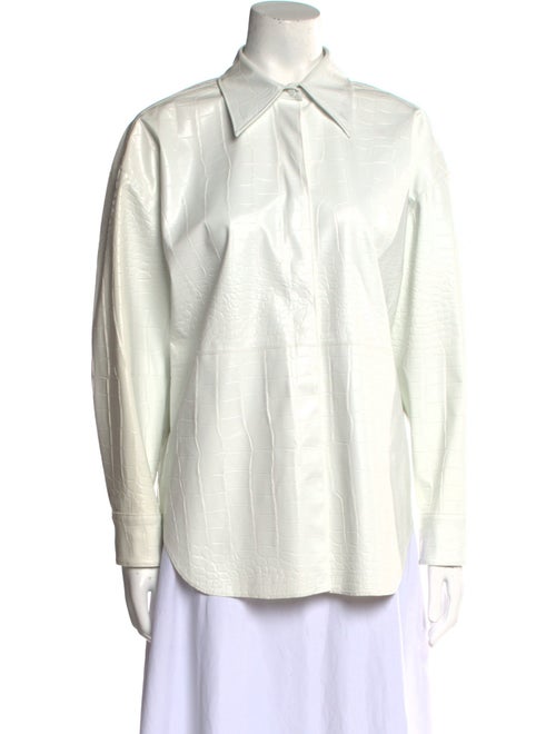 MSGM Long Sleeve Button-Up Top