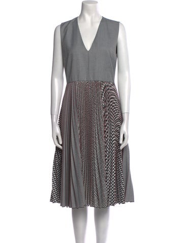 Msgm Dresses Houndstooth Print Midi Length Dress Us8, It44 | M