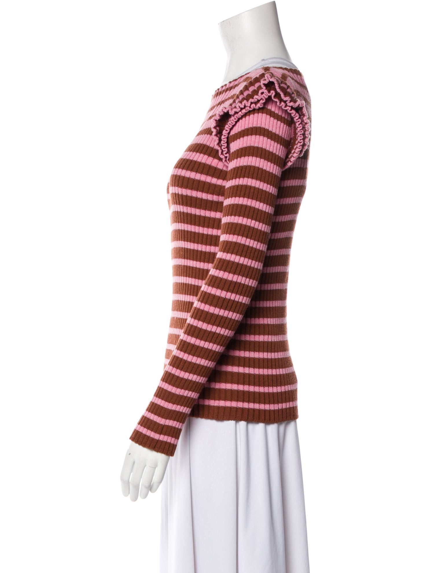 MSGM Striped Bateau Neckline Sweater