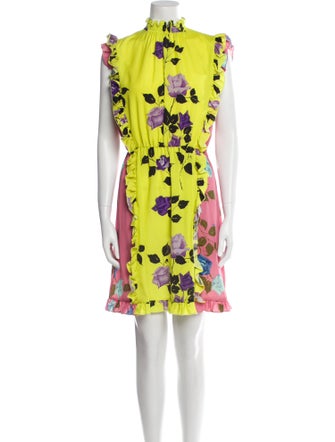 MSGM Floral Print Mini Dress