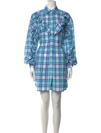 MSGM Plaid Print Mini Dress