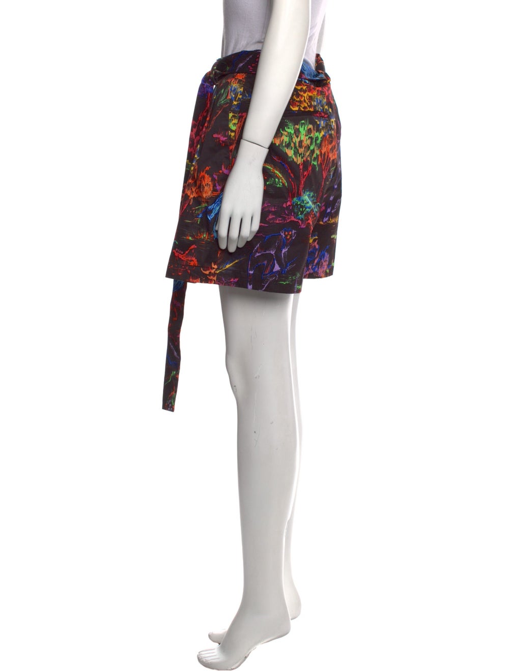 Msgm Shorts Black Printed High-Rise Slit Pockets - image 2