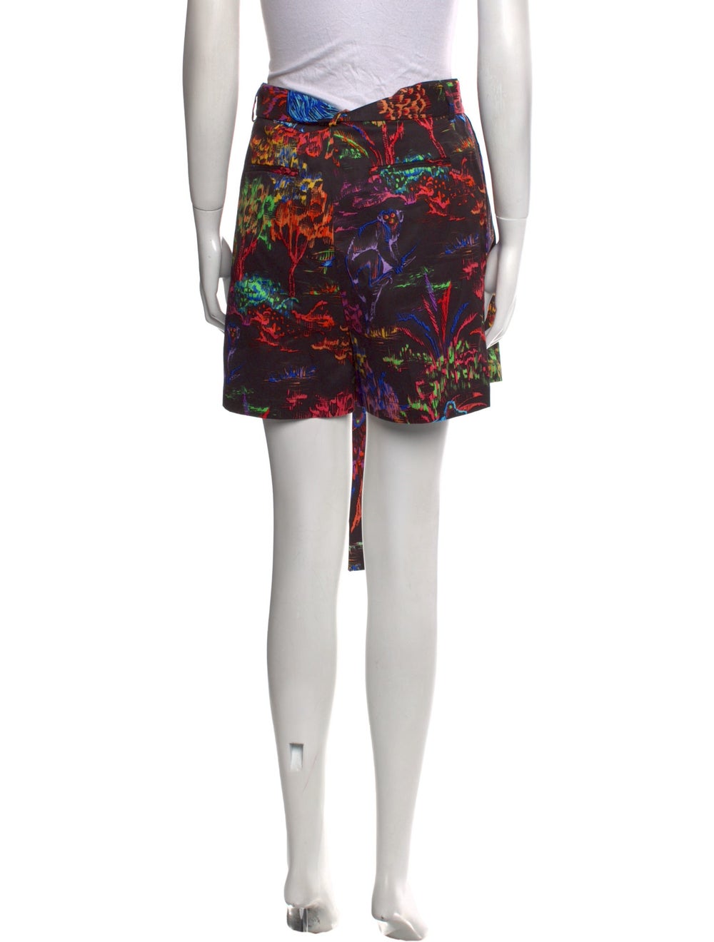 Msgm Shorts Black Printed High-Rise Slit Pockets - image 3