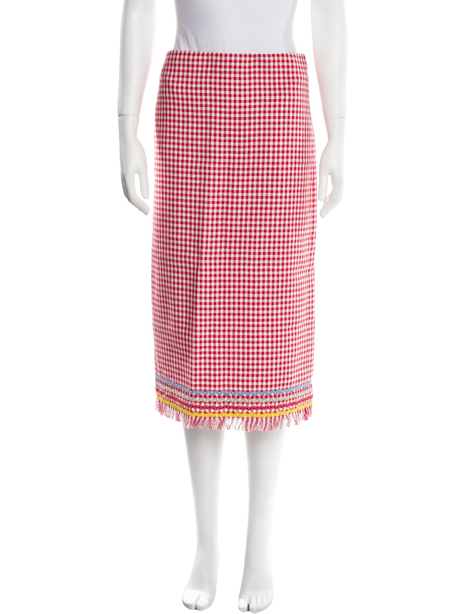 MSGM Plaid Print Knee-Length Skirt