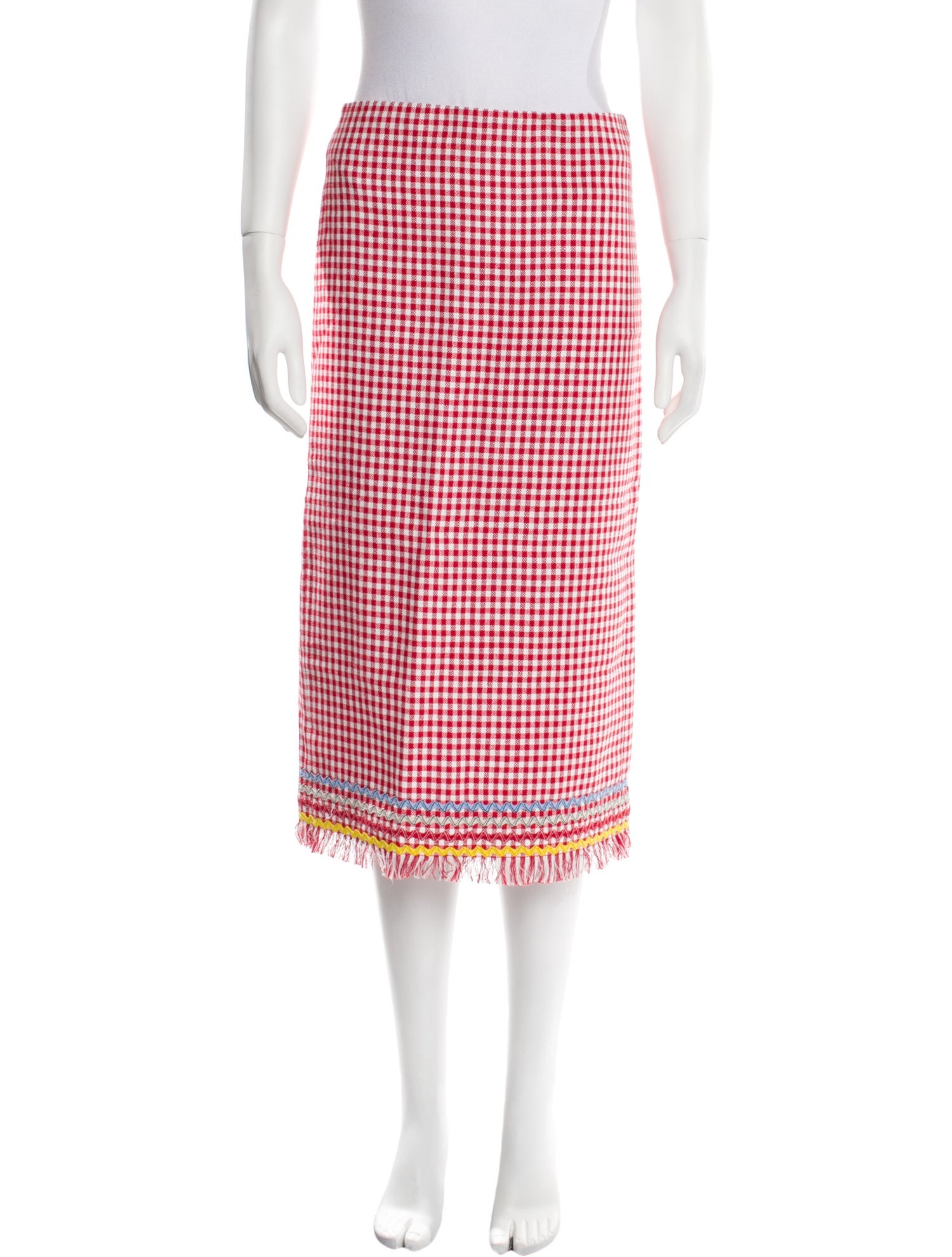 MSGM Plaid Print Knee-Length Skirt