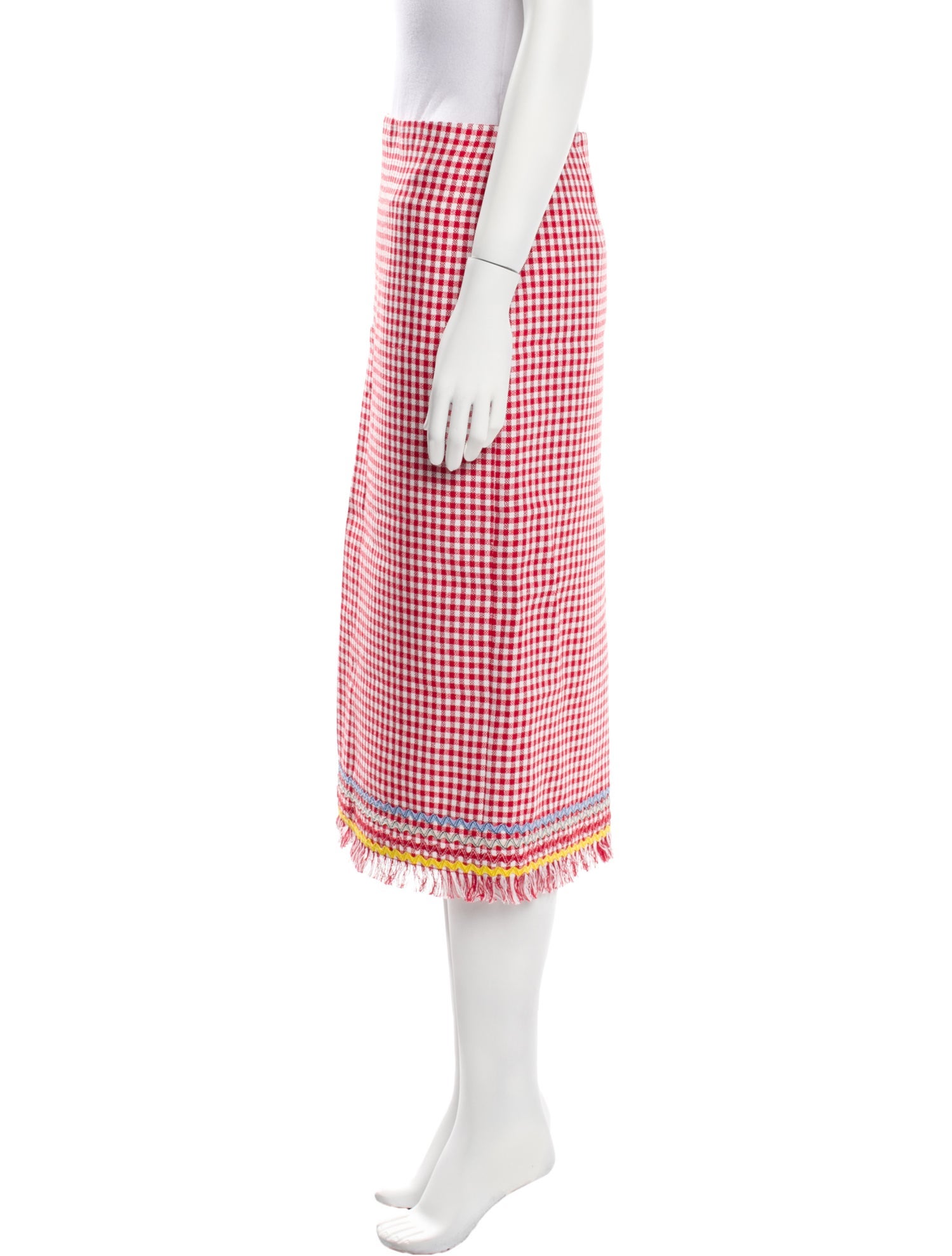 MSGM Plaid Print Knee-Length Skirt