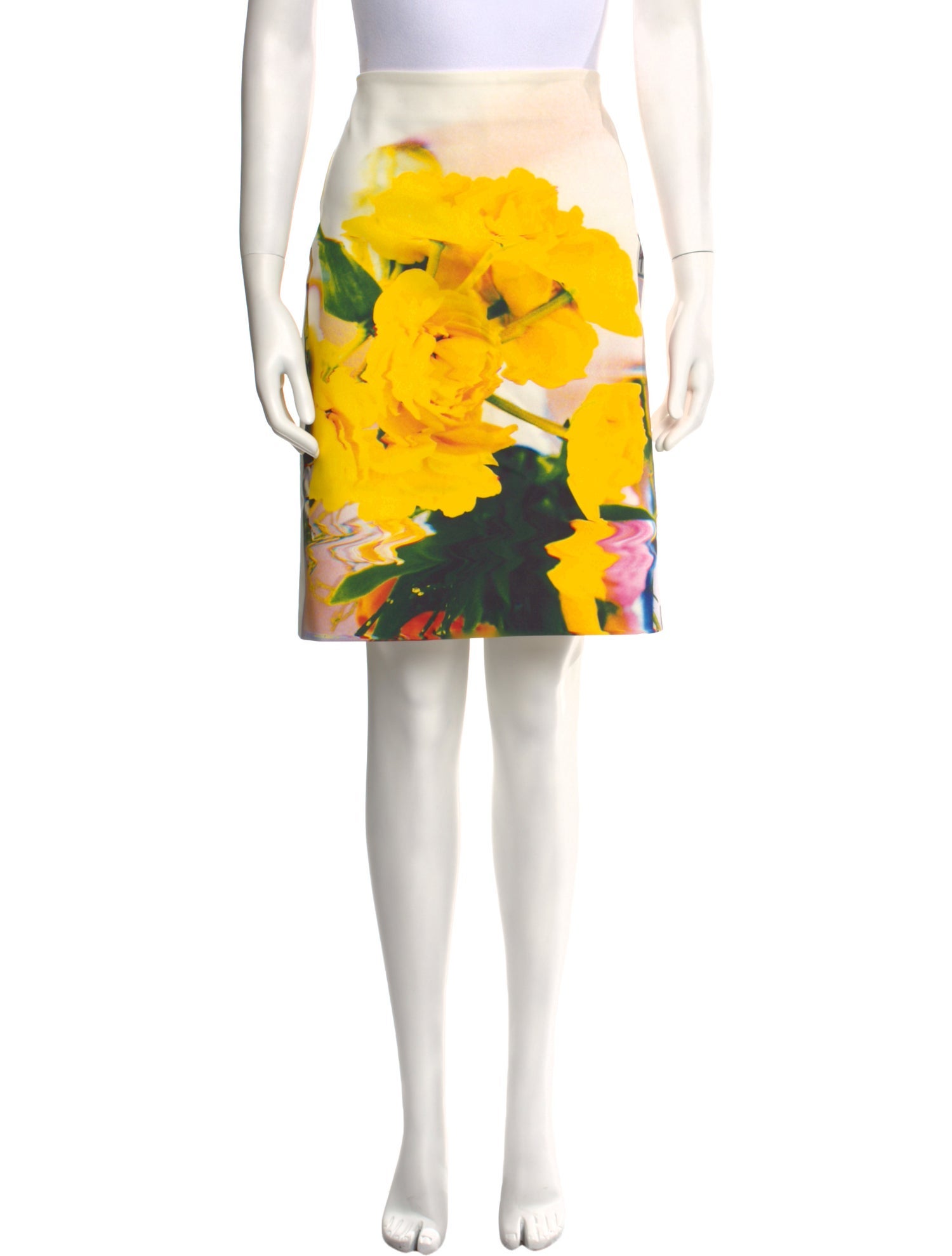 MSGM Floral Print Knee-Length Skirt
