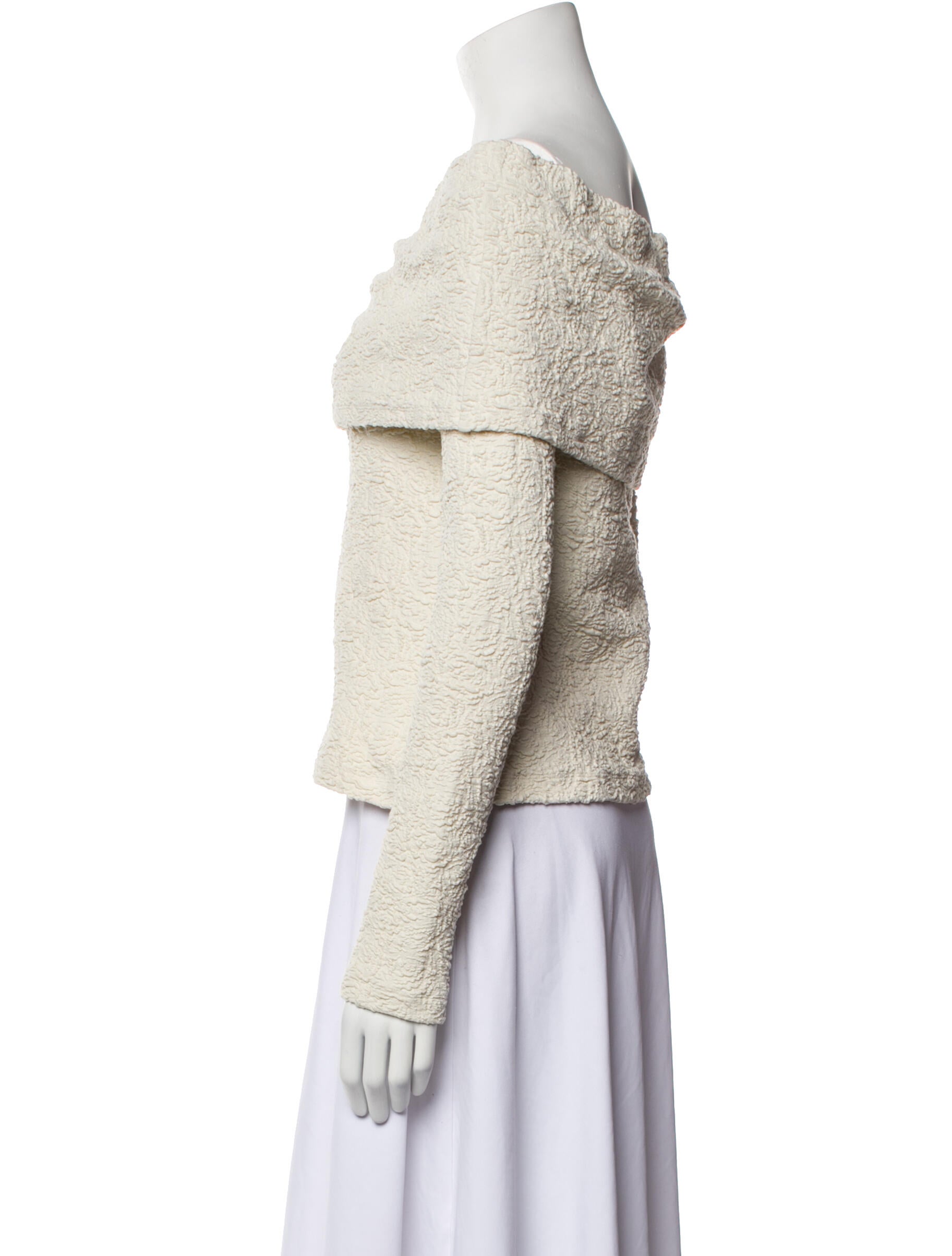 MSGM Off-The-Shoulder Long Sleeve Sweatshirt