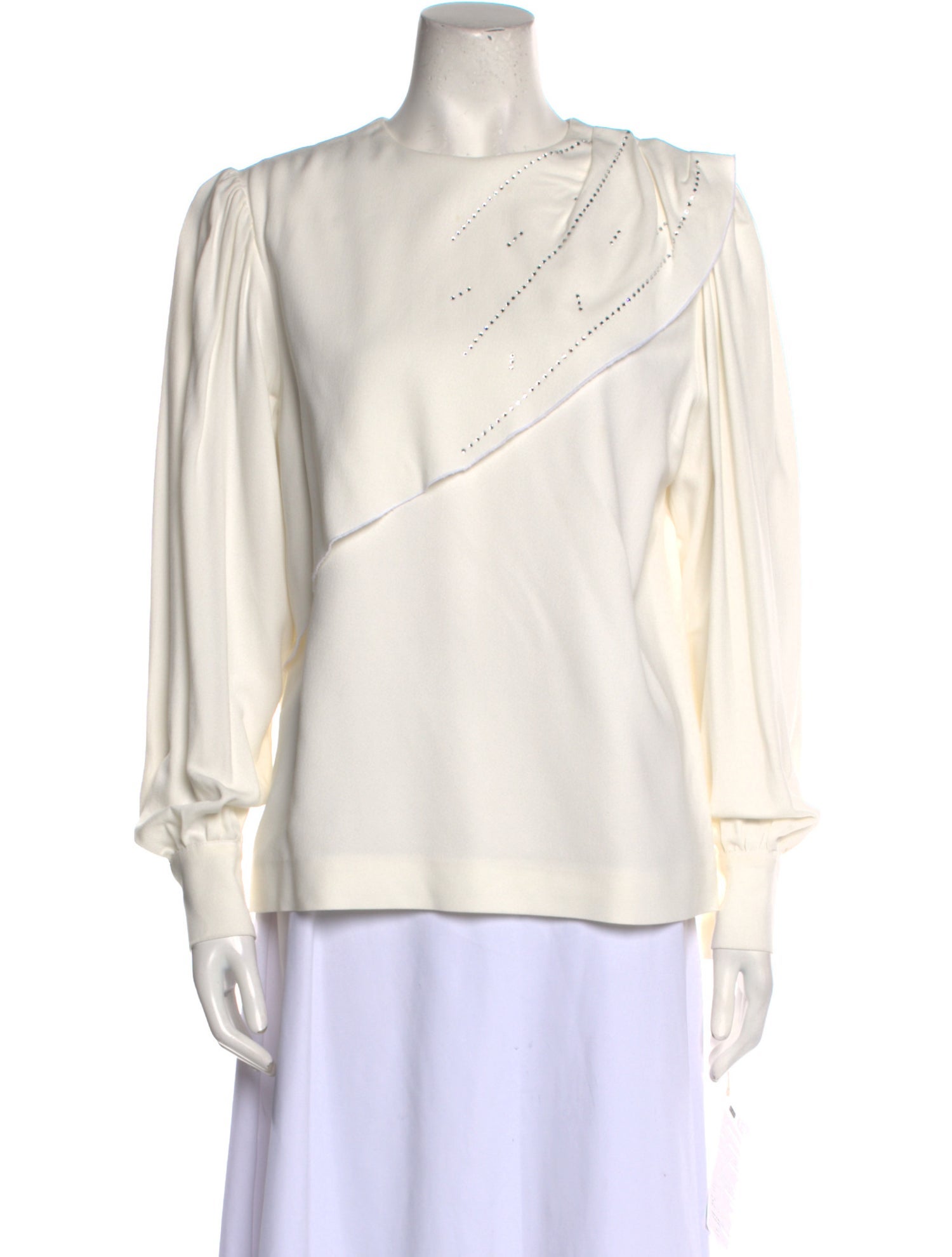 MSGM Crew Neck Long Sleeve Blouse