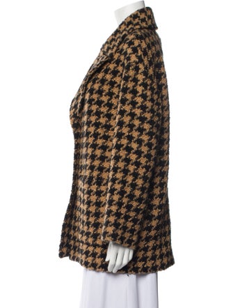 MSGM Virgin Wool Houndstooth Print Coat
