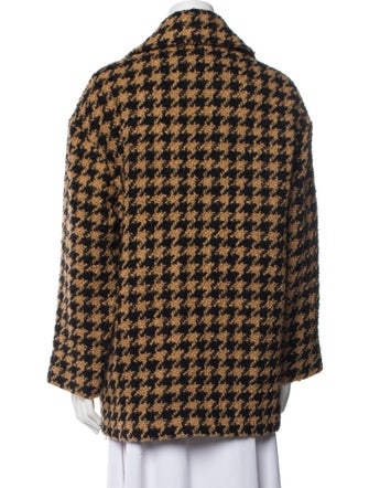 MSGM Virgin Wool Houndstooth Print Coat