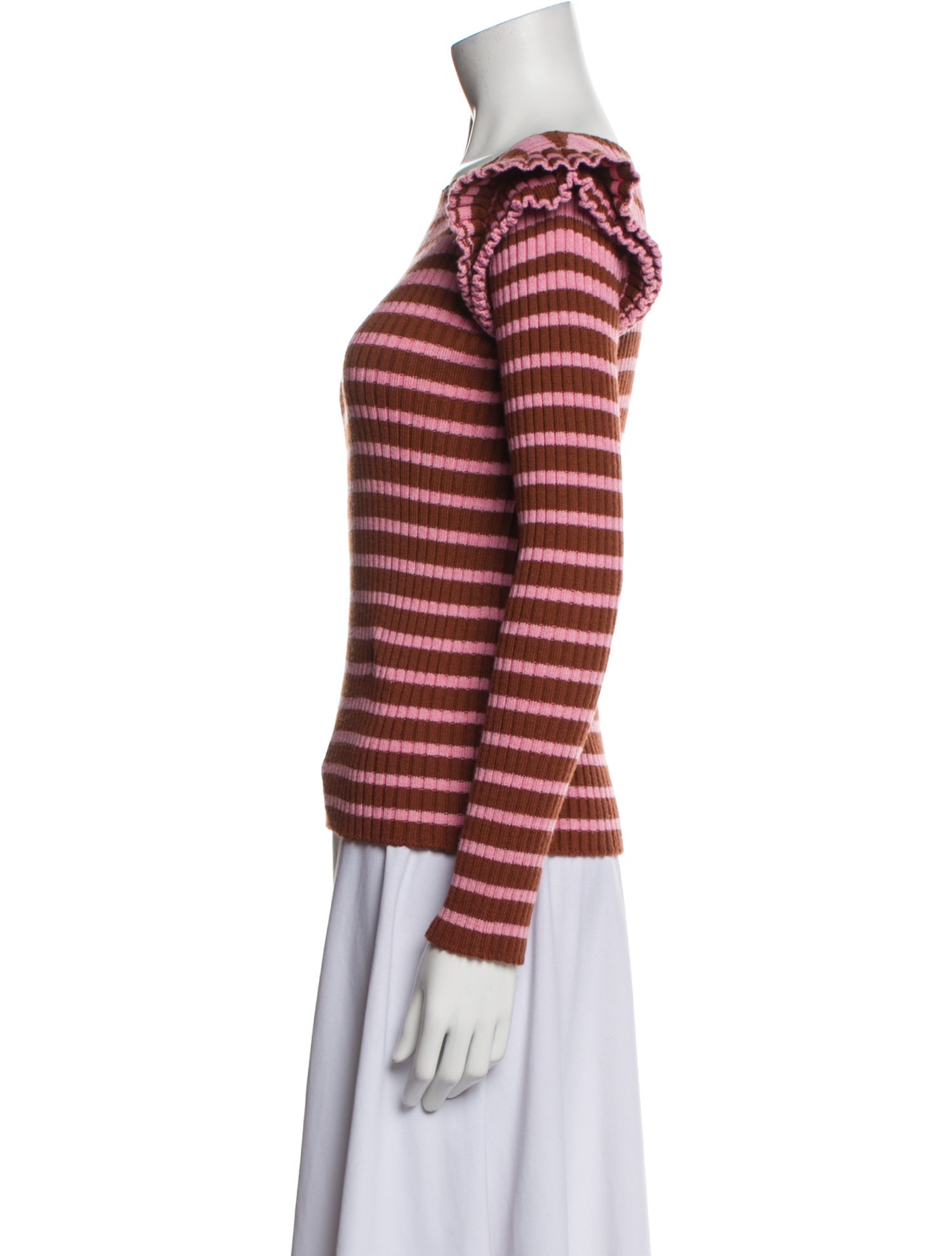 MSGM Striped Bateau Neckline Sweater