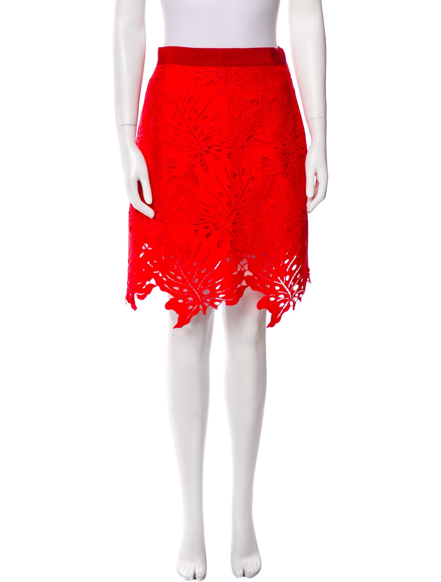 MSGM Lace Trim Embellishment Knee-Length Skirt