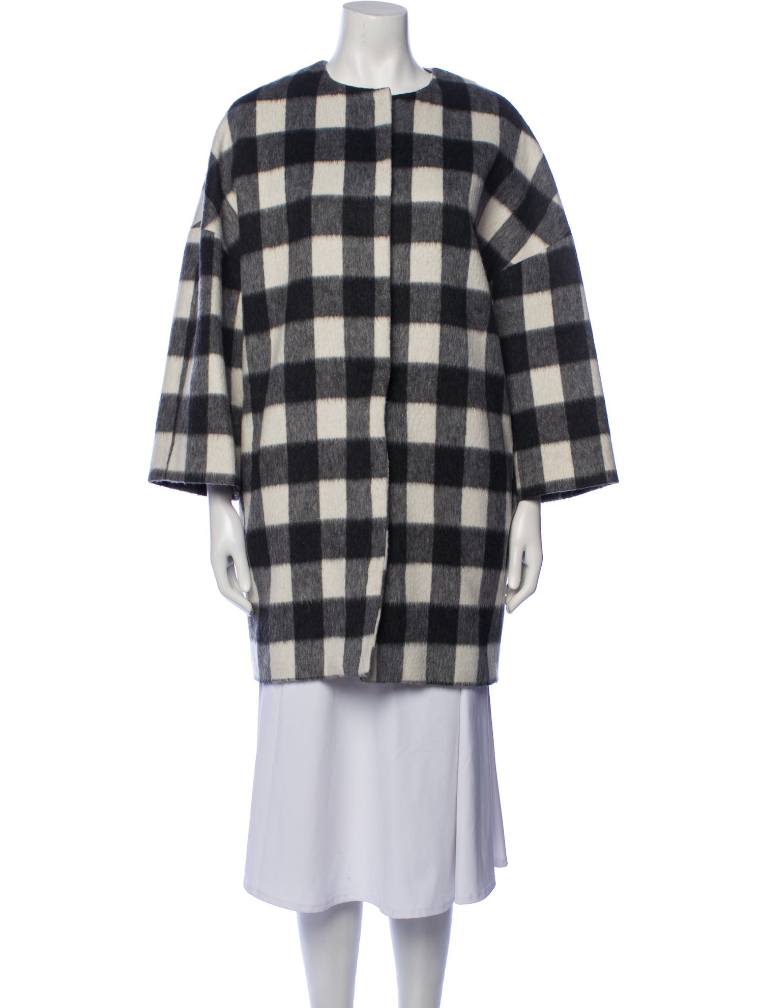 MSGM Plaid Print Coat